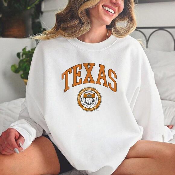 Other - University Of Texas White Sweatshirt, Texas Longhorns White Crewneck Sweater
